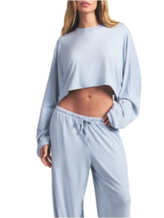 SKIMS Tops - NWT Skims Cropped Long Sleeve Top - Zen Blue